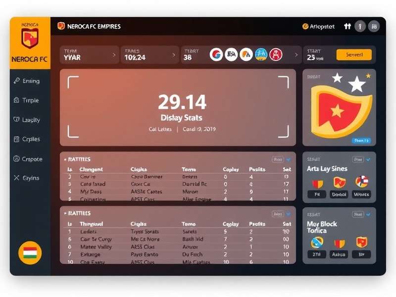 NEROCA FC Empires Management Dashboard NEROCA FC Empires management dashboard showing team stats and fixtures